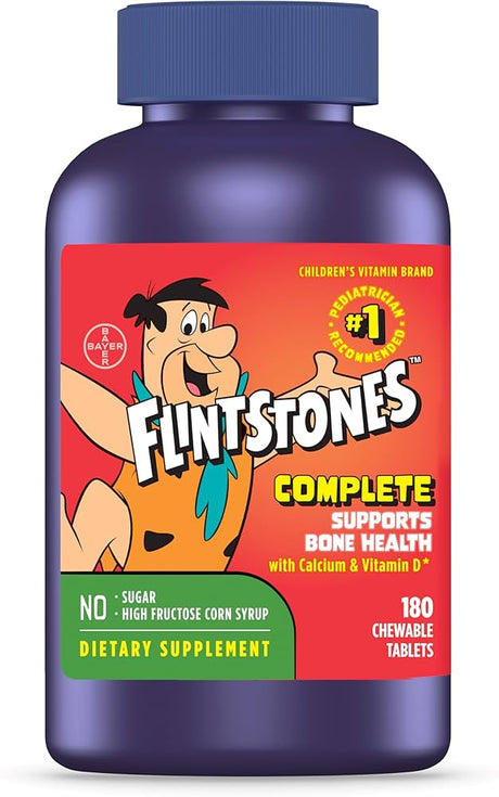 Children's Dietary Supplement Flintstones™ Complete Vitamin A / Ascorbic Acid 3,000 Iu - 60 Mg Strength Chewable Tablet 90 Per Bottle Assorted Fruit Flavor - Behope