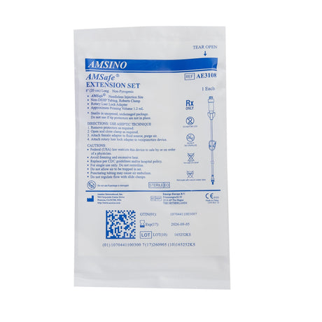 IV Extension Set Needle-Free Port Standard Bore 8 Inch Tubing Without Filter - BeHope