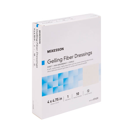 Gelling Fiber Wound Dressing McKesson 4 X 4-3/4 Inch Rectangle Sterile