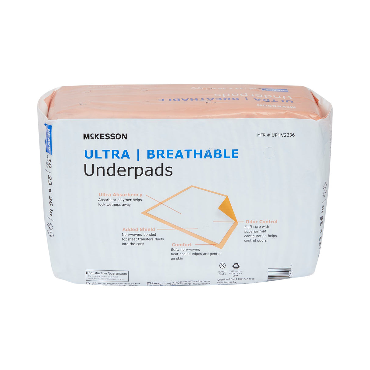 Disposable Underpad McKesson Ultra Breathable Low Air Loss 23 X 36 Inch Fluff / Polymer Heavy Absorbency - BeHope