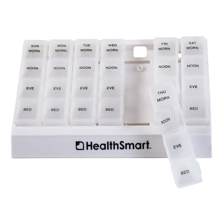 Pill Organizer Healthsmart® Weekly Medication Dispenser with Dosage Times - BeHope