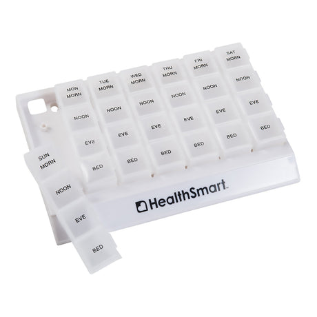 Pill Organizer Healthsmart® Weekly Medication Dispenser with Dosage Times - BeHope