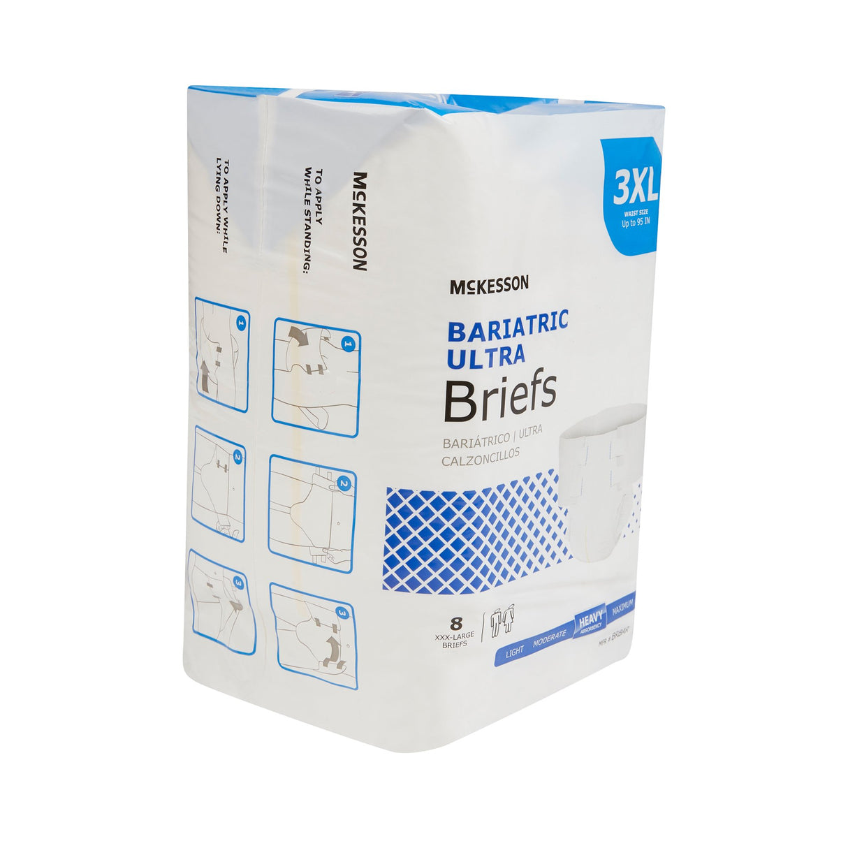 Incontinence Brief McKesson Ultra Bariatric Adult 3X-Large Unisex Disposable Heavy Absorbency - BeHope