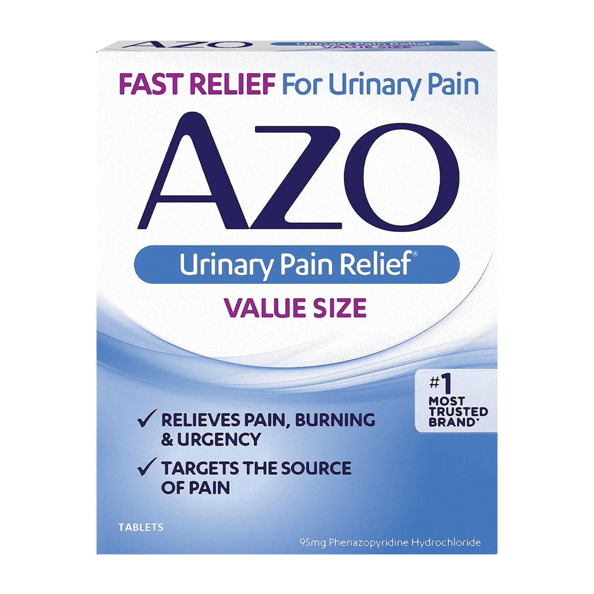 Urinary Pain Relief AZO® 95 mg Strength Phenazopyridine HCL Tablet 30 per Bottle - BeHope