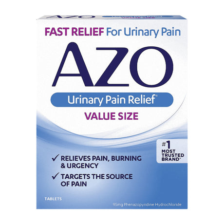 Urinary Pain Relief AZO® 95 mg Strength Phenazopyridine HCL Tablet 30 per Bottle - BeHope