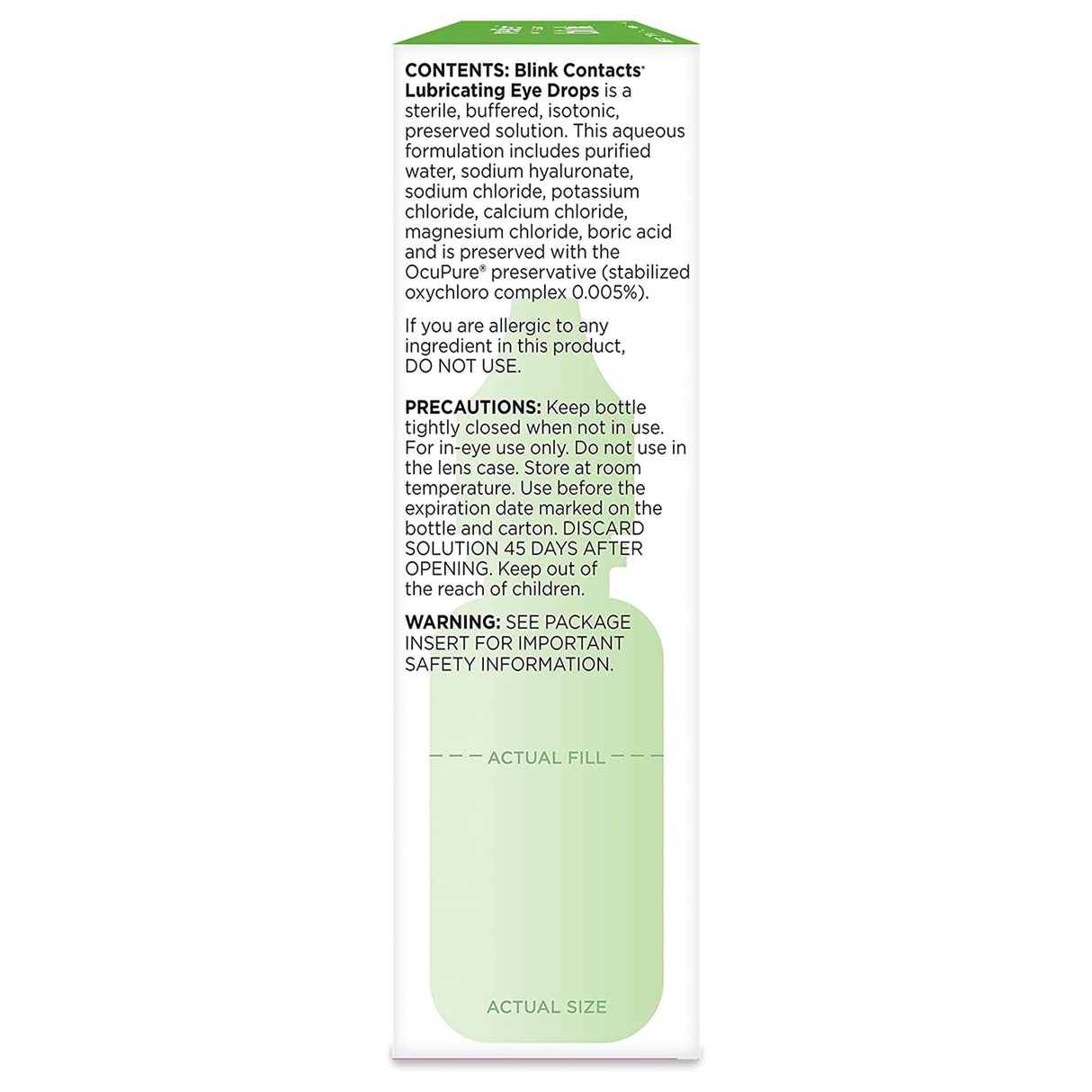 Contact Lens Solution Blink Contacts 0.34 oz. Solution - BeHope