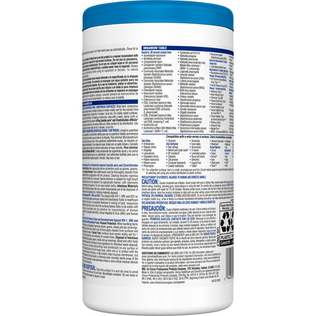 Surface Disinfectant Cleaner Clorox Healthcare® Premoistened Bleach Germicidal Manual Pull Wipe 150 Count Canister Floral Scent NonSterile - BeHope