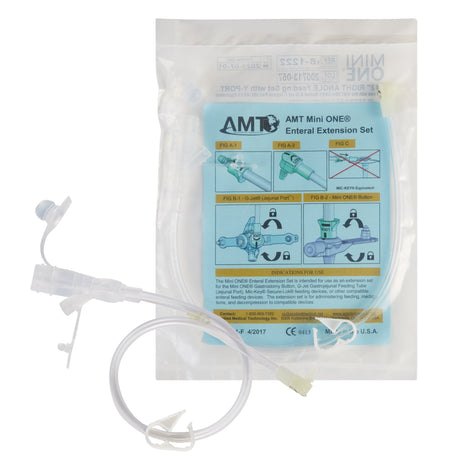 Mini One Right Angle Connector with Y-Port for Enteral Feeding - BeHope