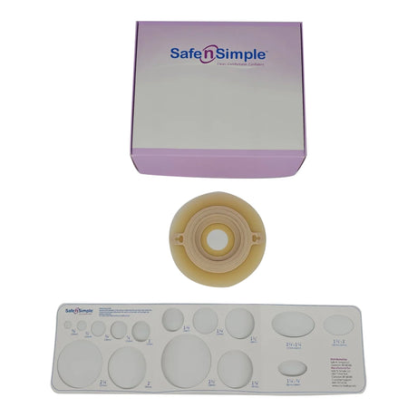 Ostomy Barrier Precut, Extended Wear Adhesive Tape Collar 57 mm Flange Red Code System 1-1/8 Inch Opening 5 X 5 Inch - BeHope