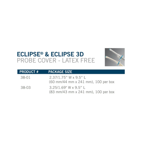 3D Ultrasound Probe Cover Eclipse® 3-1/4 Inch tempered to 1-7/10 X 9-1/2 Inch Polyisoprene NonSterile Tapered - BeHope