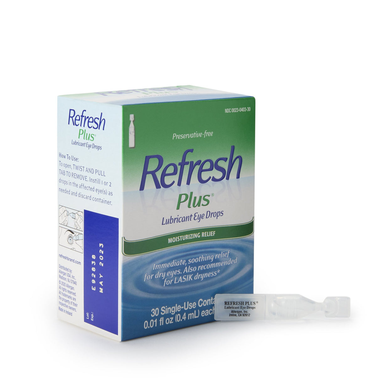 Eye Lubricant Refresh Plus® 0.01 oz. Eye Drops - BeHope