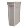 Trash Can Rubbermaid® Slim Jim® 92 Quart / 23 gal. Beige LLDPE Rectangular - BeHope