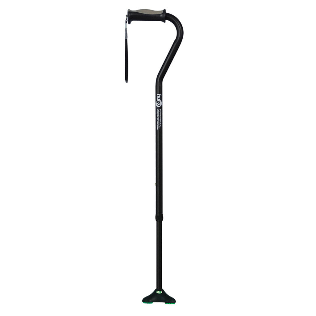Hugo Ergonomic Offset Handle Cane With Quadpod Cane Tip - BeHope