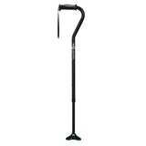 Hugo Ergonomic Offset Handle Cane With Quadpod Cane Tip - BeHope