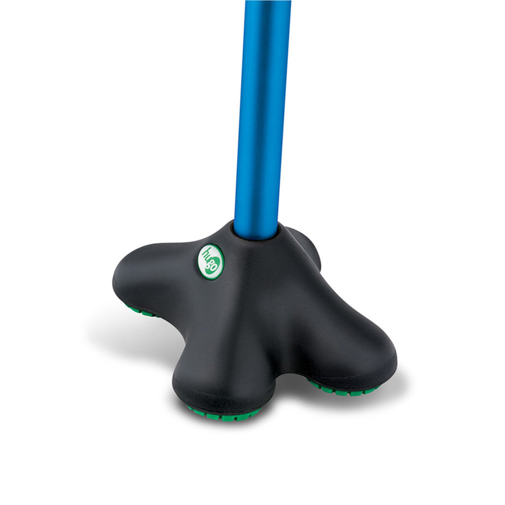 Hugo Ergonomic Offset Handle Cane With Quadpod Cane Tip - BeHope