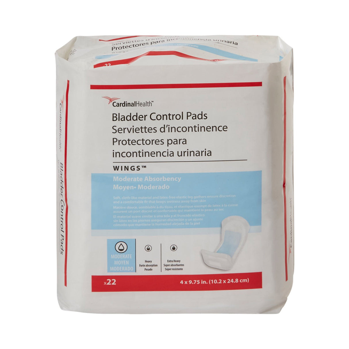 Bladder Control Pad Sure Care™ 4 X 9-3/4 Inch Moderate Absorbency Polymer Core One Size Fits Most - BeHope