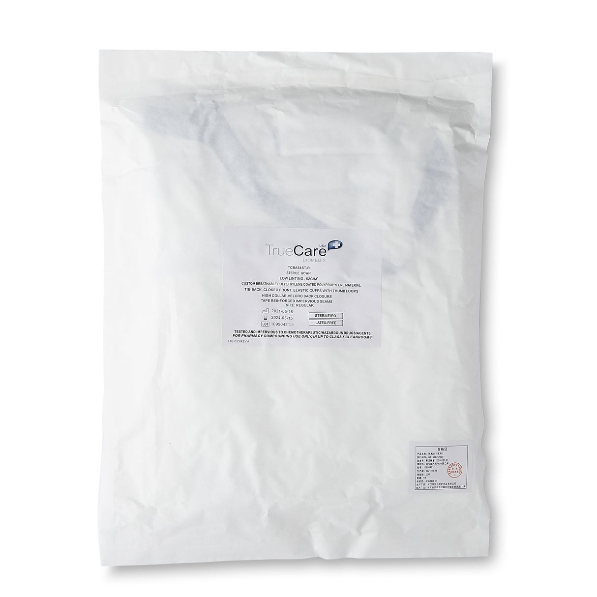 Chemotherapy Procedure Gown One Size Fits Most White Sterile ASTM F739-12 Disposable - BeHope