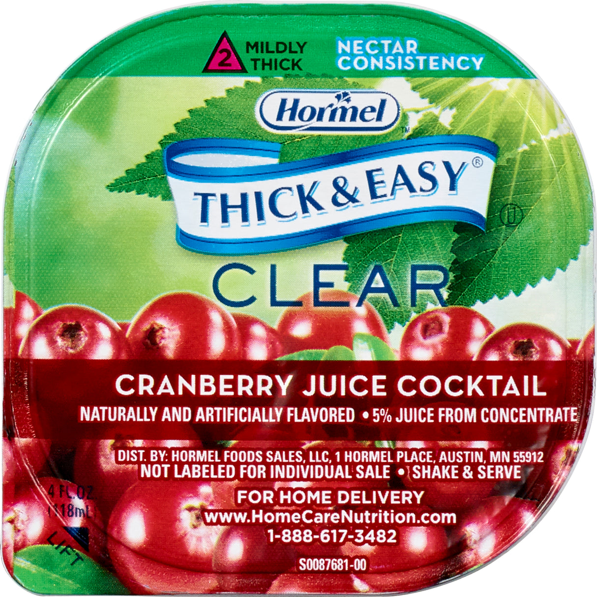 Thickened Beverage Thick & Easy® 4 oz. Portion Cup Cranberry Juice Cocktail Flavor Liquid IDDSI Level 2 Mildly Thick - BeHope