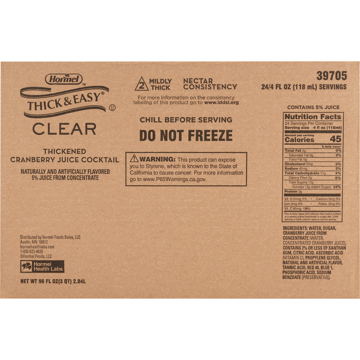 Thickened Beverage Thick & Easy® 4 oz. Portion Cup Cranberry Juice Cocktail Flavor Liquid IDDSI Level 2 Mildly Thick - BeHope