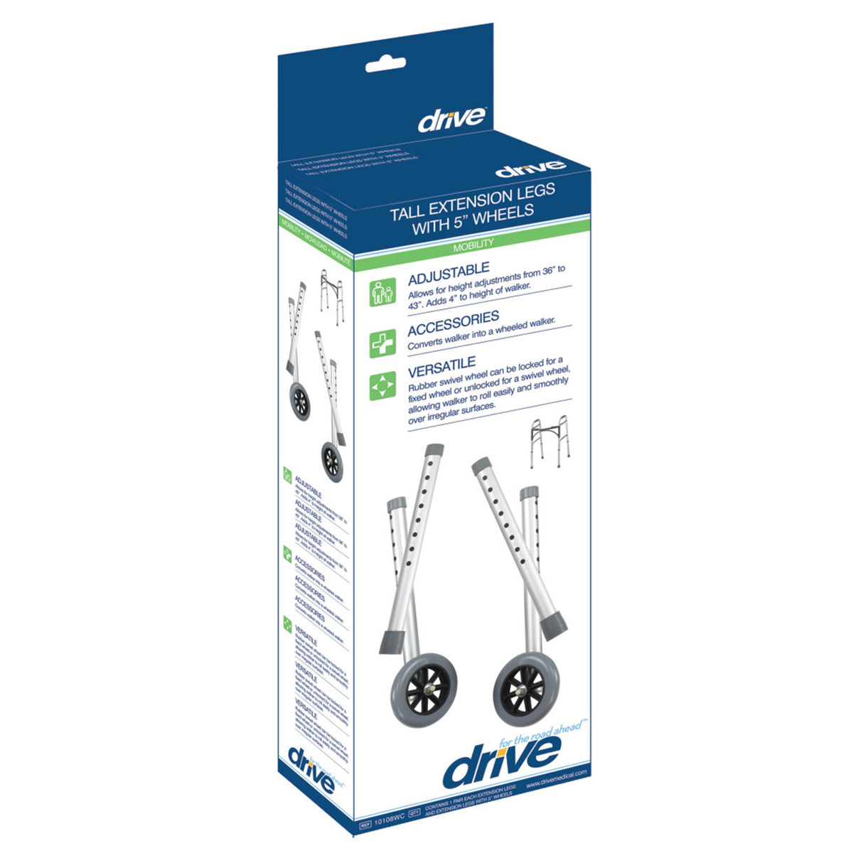 drive™ Extension Leg with Wheel For Walker - BeHope