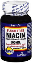 Dietary Supplement Basic's Flush Free Niacin Niacin / Inositol 400 mg - 100 mg Strength Capsule 60 per Bottle - BeHope