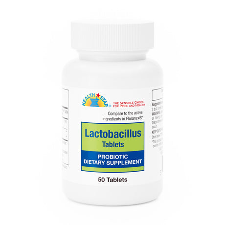Probiotic Dietary Supplement HEALTHSTAR® 50 per Bottle Tablet - BeHope