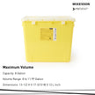 Chemotherapy Waste Container McKesson Prevent® Yellow Base 13-1/2 H X 17-3/10 W X 13 L Inch Vertical Entry 8 Gallon - BeHope