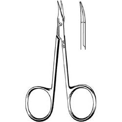 Operating Scissors Merit™ Gradle 4-1/4 Inch Length Floor / Office Grade Pakistani Stainless Steel NonSterile Finger Ring Handle Slightly Curved Sharp Tip / Sharp Tip - BeHope