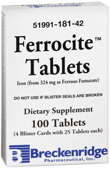 Ferrocite™ Ferrous Fumarate 324 mg (106 mg) Tablet 100 Tablets - BeHope
