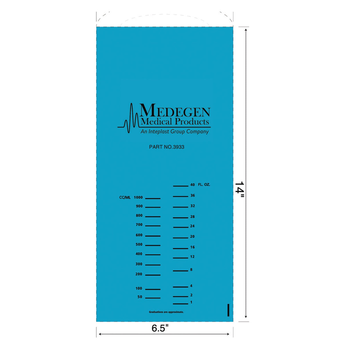 Emesis / Urine Bag 1000 mL Blue - BeHope