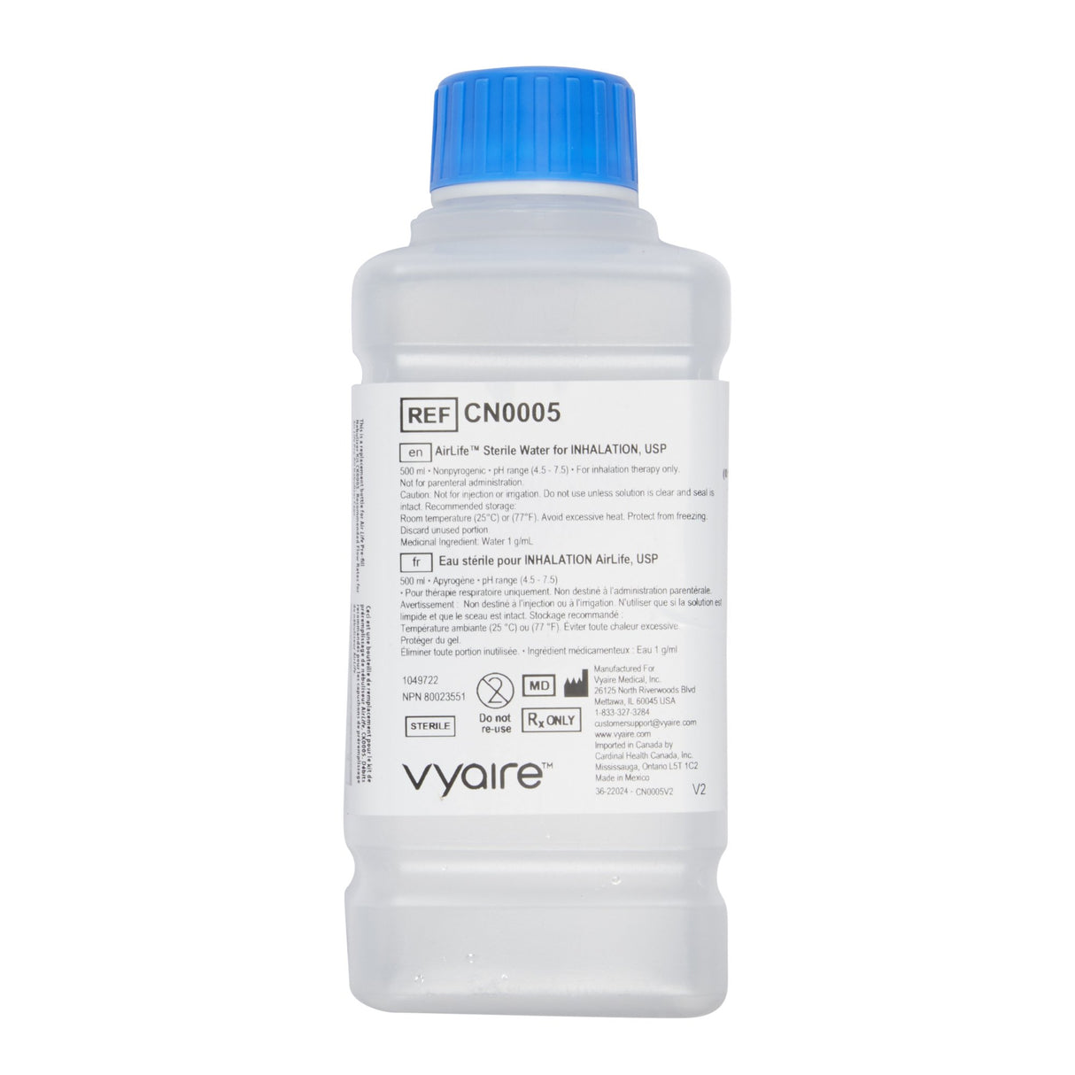 AirLife® Sterile Water Liquid 500 mL - BeHope