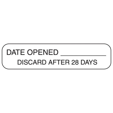 Pre-printed Write On Auxiliary Label Discard After 28 Days Quality Control - BeHope