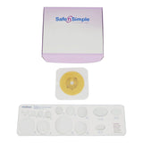 Ostomy Barrier Trim to Fit, Standard Wear Flexible Tape 57 mm Flange Red Code System Up to 1-3/4 Inch Opening 5 X 5 Inch - BeHope