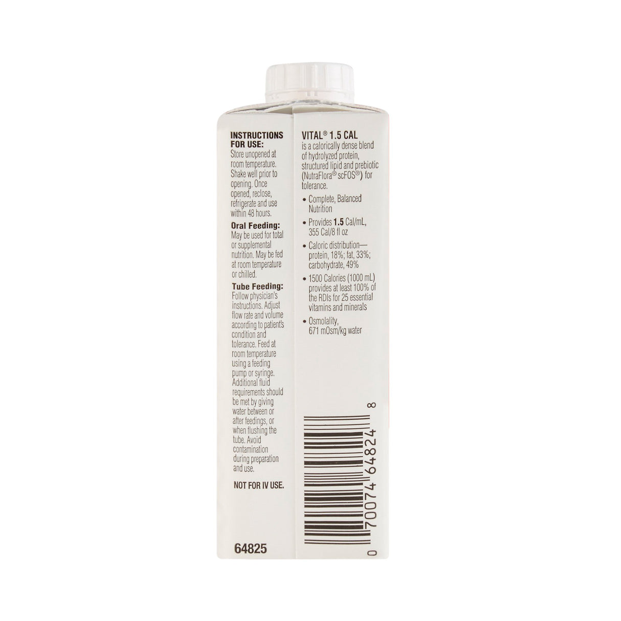 Oral Supplement Vital® 1.5 Cal Vanilla Flavor Liquid 8 oz. Reclosable Carton - BeHope