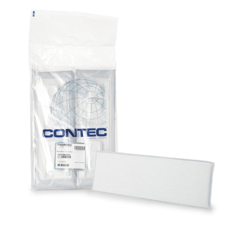 Cleanroom Wet Mop Pad Contec® Klean Max™ Sealed Edge Medium White Microfiber / Polyester Disposable - BeHope