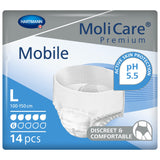 Unisex Adult Absorbent Underwear MoliCare Premium Mobile 6D Pull On with Tear Away Seams Large Disposable Moderate Absorbency
