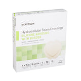 Foam Dressing McKesson 7 X 7 Inch With Border Film Backing Silicone Gel Adhesive Sacral Sterile