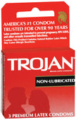 Condom Trojan® Non Lubricated One Size Fits Most 3 per Box - BeHope