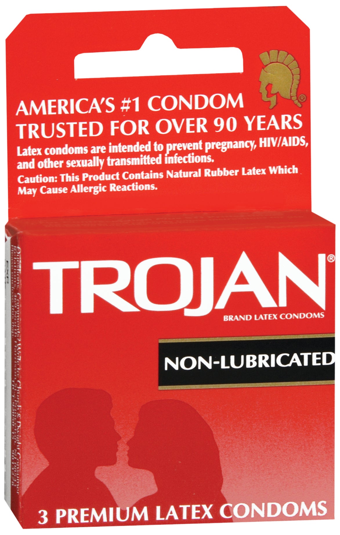 Condom Trojan® Non Lubricated One Size Fits Most 3 per Box - BeHope