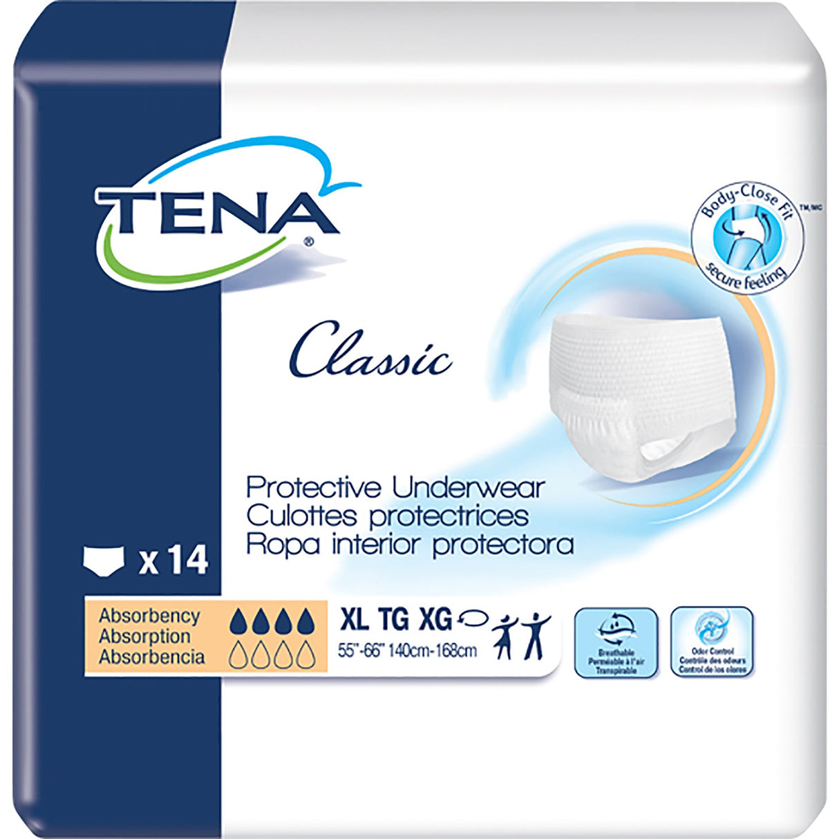 Unisex Adult Absorbent Underwear TENA Classic Pull On with Tear Away Seams X-Large Disposable Moderate Absorbency