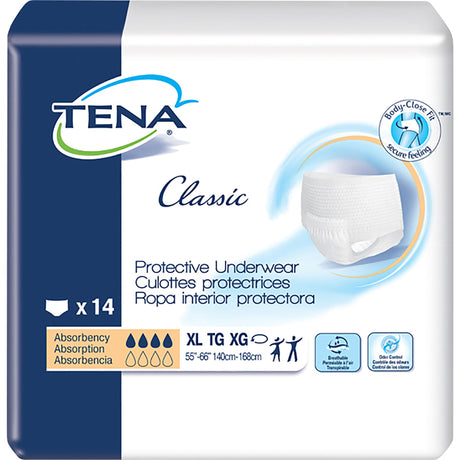Unisex Adult Absorbent Underwear TENA Classic Pull On with Tear Away Seams X-Large Disposable Moderate Absorbency