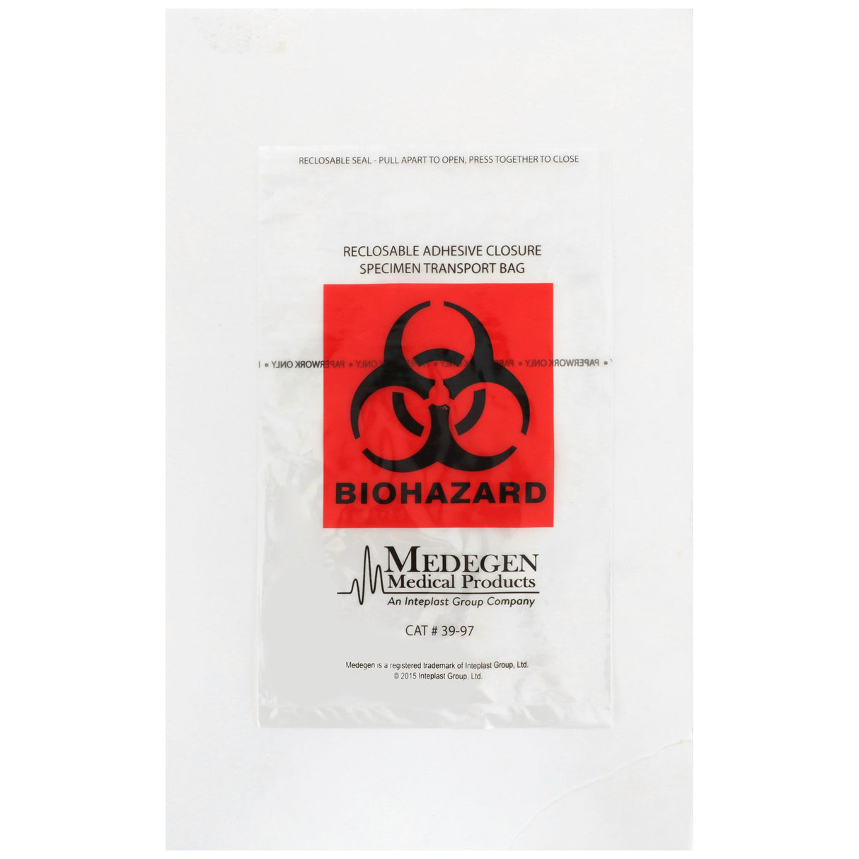 Specimen Transport Bag with Document Pouch McKesson 6 X 9 Inch Adhesive Closure Biohazard Symbol NonSterile - BeHope