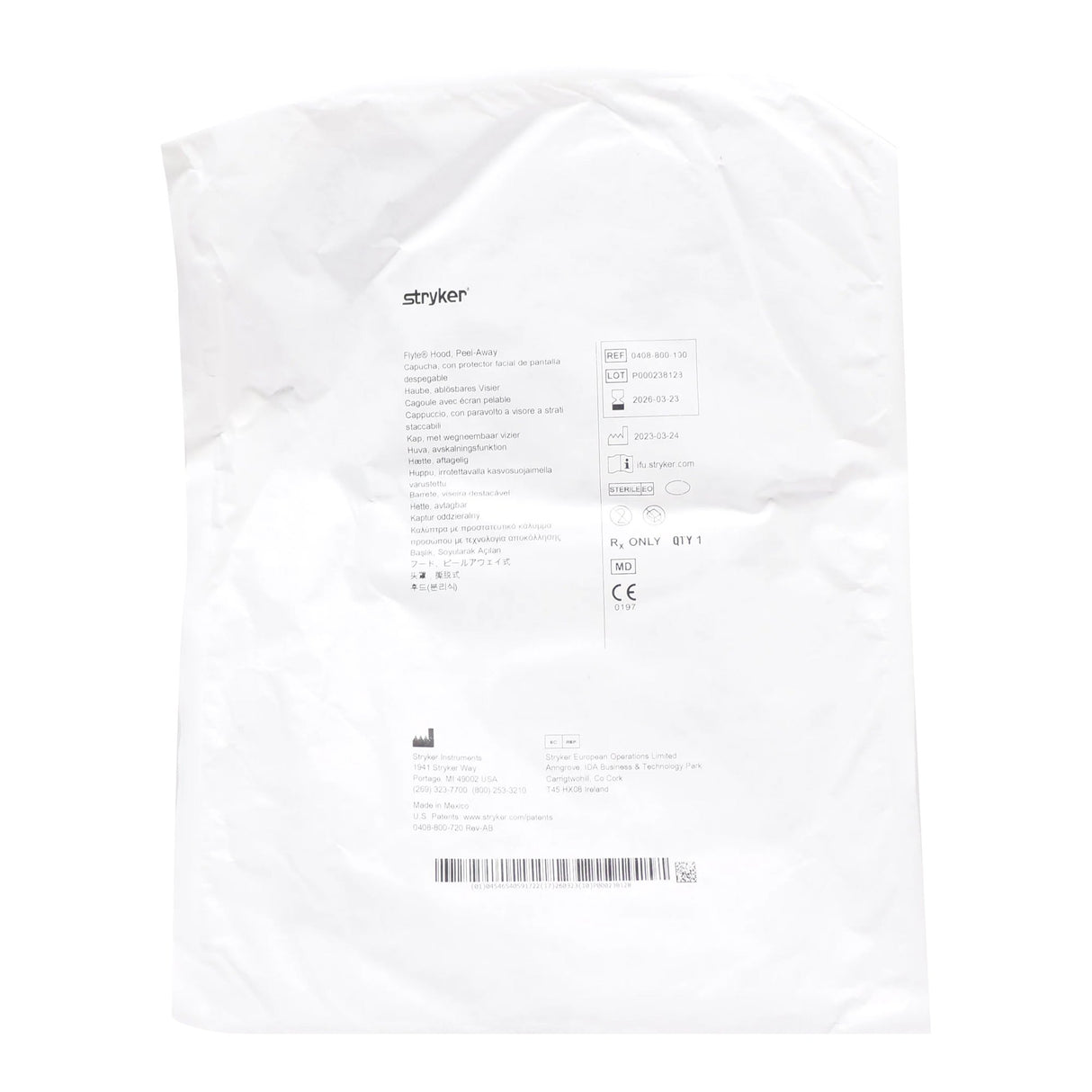 Surgical Head Covering with Shield Flyte™ Steri-Shield® Peel-Away One Size Fits Most White Pull On Closure - BeHope