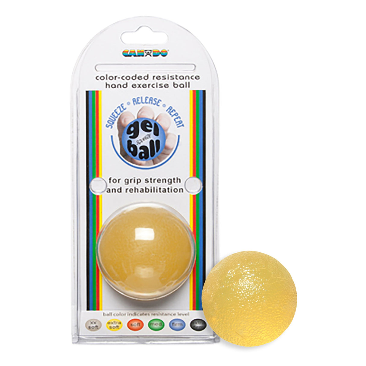 Squeeze Ball CanDo® Yellow Standard Size X-Light Resistance - BeHope