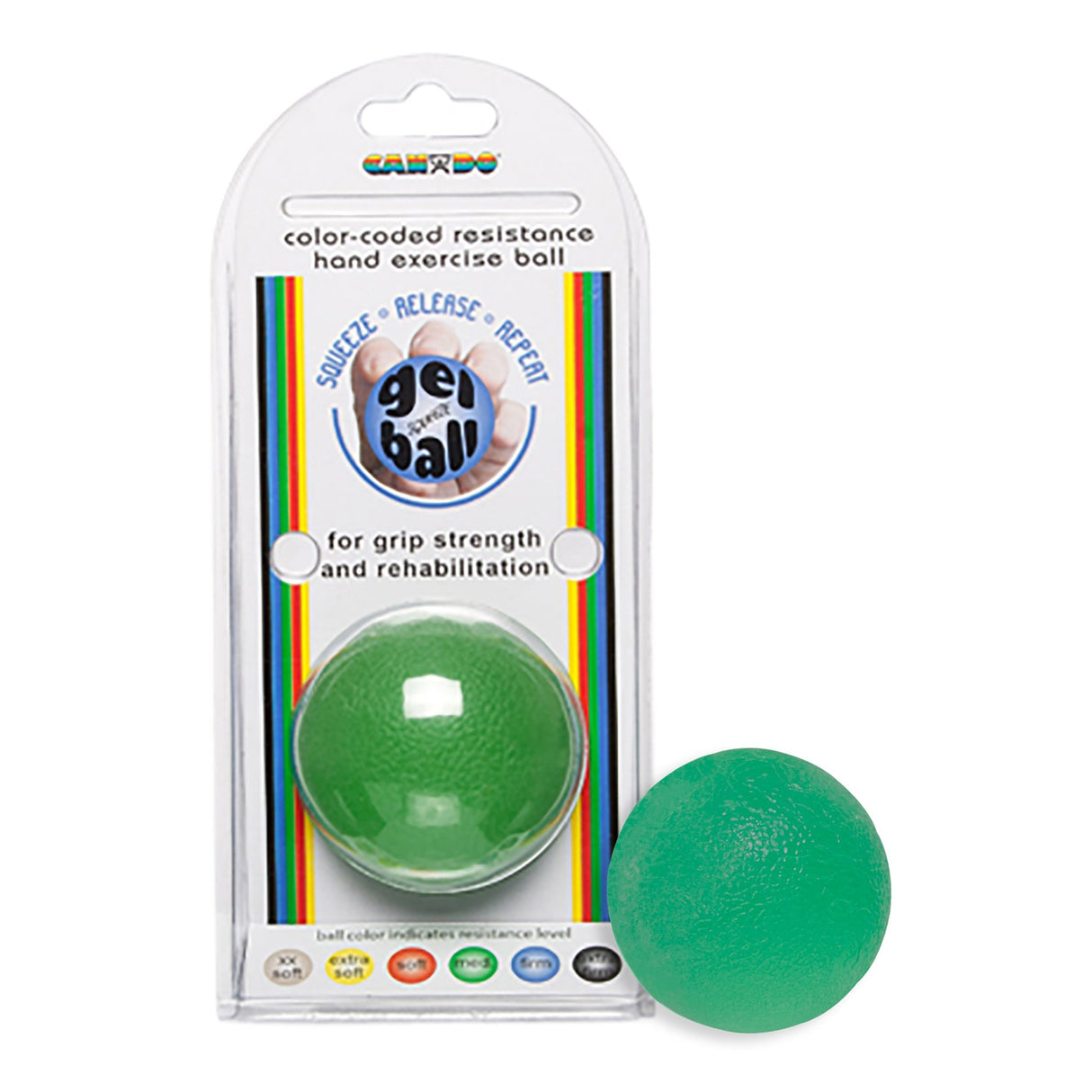 Squeeze Ball CanDo® Green Standard Size Medium Resistance - BeHope