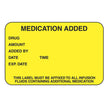 Pre-Printed Label Indeed Anesthesia Label Yellow Paper Medication Added Drug_Amount_Added by_Date_ Black Medication Instruction 1-3/4 X 2-3/4 Inch - BeHope