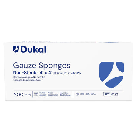 Gauze Sponge Dukal™ 4 X 4 Inch 12-Ply NonSterile 100 per Pack - BeHope