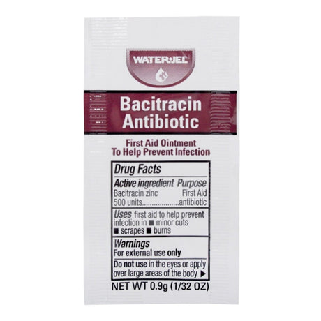 First Aid Antibiotic Bacitracin Zinc Water Jel® Ointment 0.9 Gram Individual Packet - BeHope