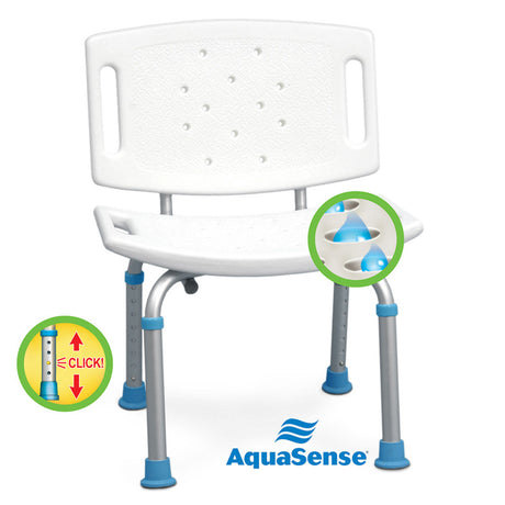 Aquasense Adjustable Bath Seat With Backrest - BeHope