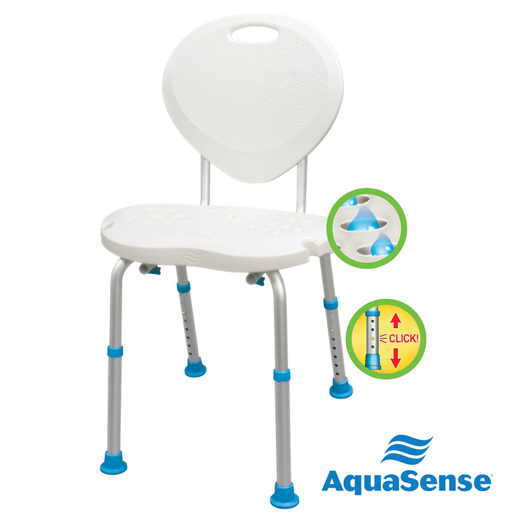 Aquasense Ergonomic Adjustable Bath Seat With Backrest - BeHope